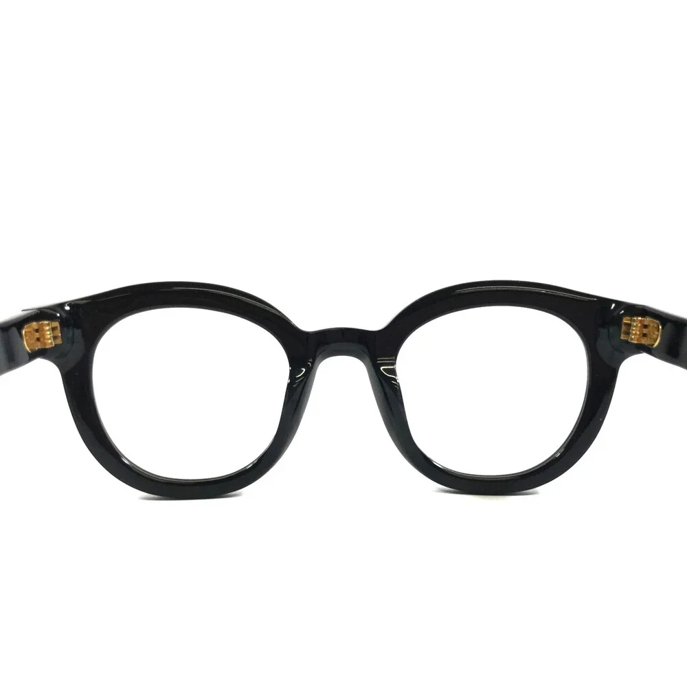 Alfred Kerbs Eyeglasses Frames RICHARD BK Shiny Black Gold Round 48-25-140